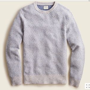 NWT J. Crew | Blue Rugged Merino Wool Knit Crewneck Sweater In Donegal Arrow XLT